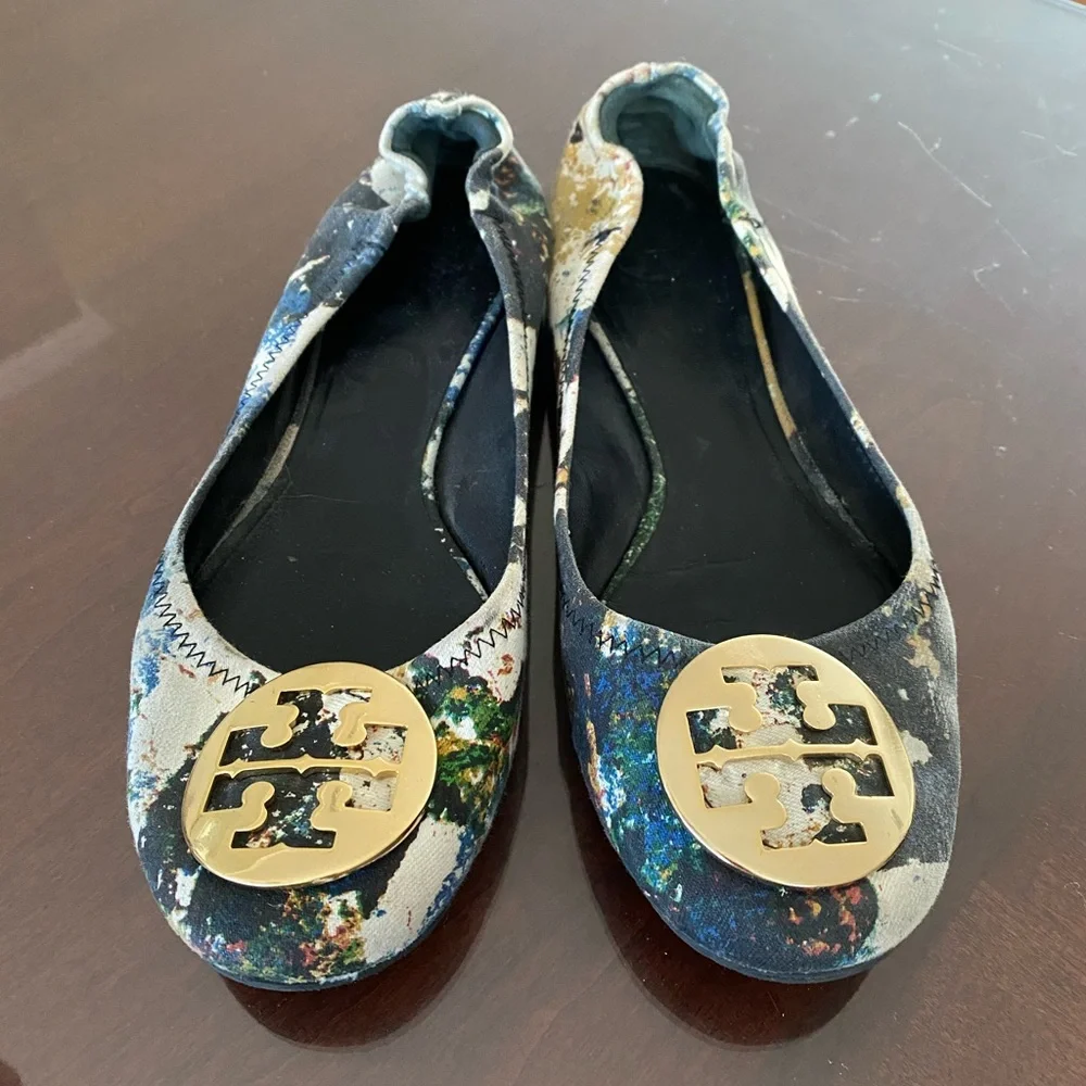 TORY BURCH multi color  REVA color ballet flats , size 9